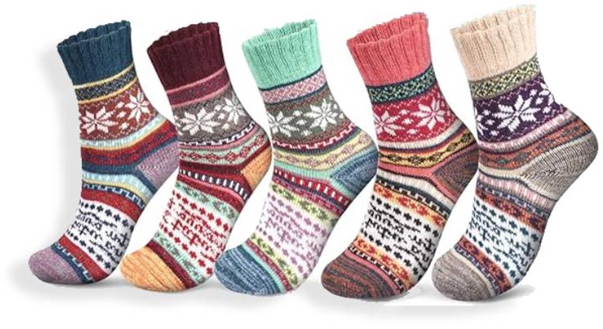 Socks (5 pairs) - Home Socks - Women's Christmas Socks - Winter Warm Women's Socks - Christmas Gift for Mothers, Daughters, Grandmothers, Babysitters, Young Girls, Sisters - Christmas Gifts for Women - Christmas Socks - Image 1