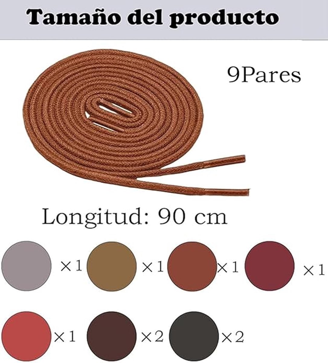 Shoelaces - 9 pairs - Laces for men's shoes - 0.9 meters long - 2.5-3 millimeters wide - Suitable for mountain boots, army boots and rainy days. - Image 5