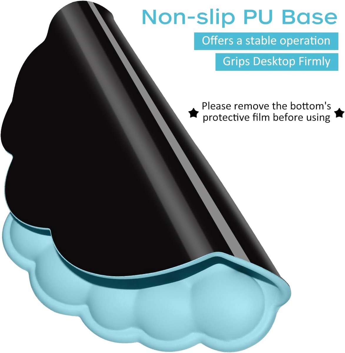 Mouse Pad - Mouse Pad with Wrist Rest - Ergonomic Mouse Pad - Mouse Pad with Leather Surface, Suitable for Computers, Laptops, Office, Home and Travel, with Non-Slip Bottom - Blue - Image 7