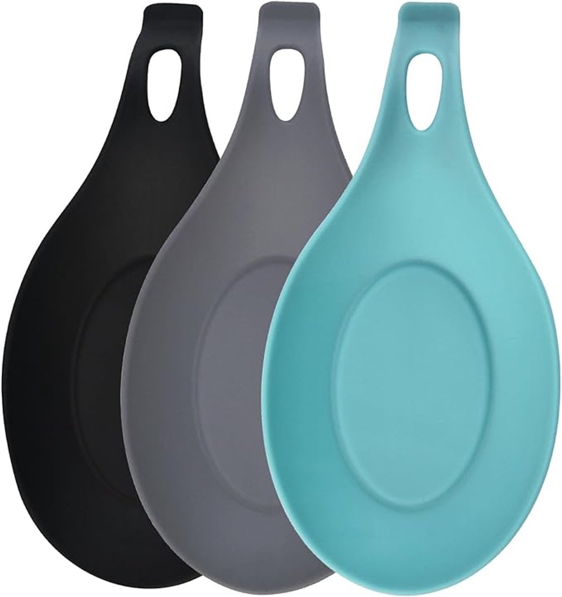Kitchen Utensils - Set of 3 - Spoon Holder - Spoon Mat - Kitchen Storage Rack - Kitchen Accessories - Made of Silicone - Suitable for wooden, silicone and metal teaspoons, etc. - Image 1