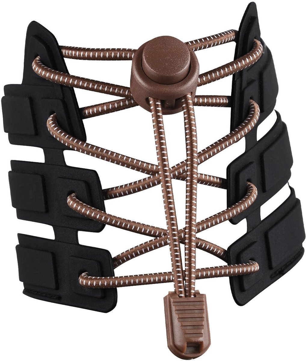 Sneaker Laces 120CM suitable for Sneakers - Elastic laces without a knot - Suitable for students and adults - With strong buckle and quick-release function (Coffee) - Image 1