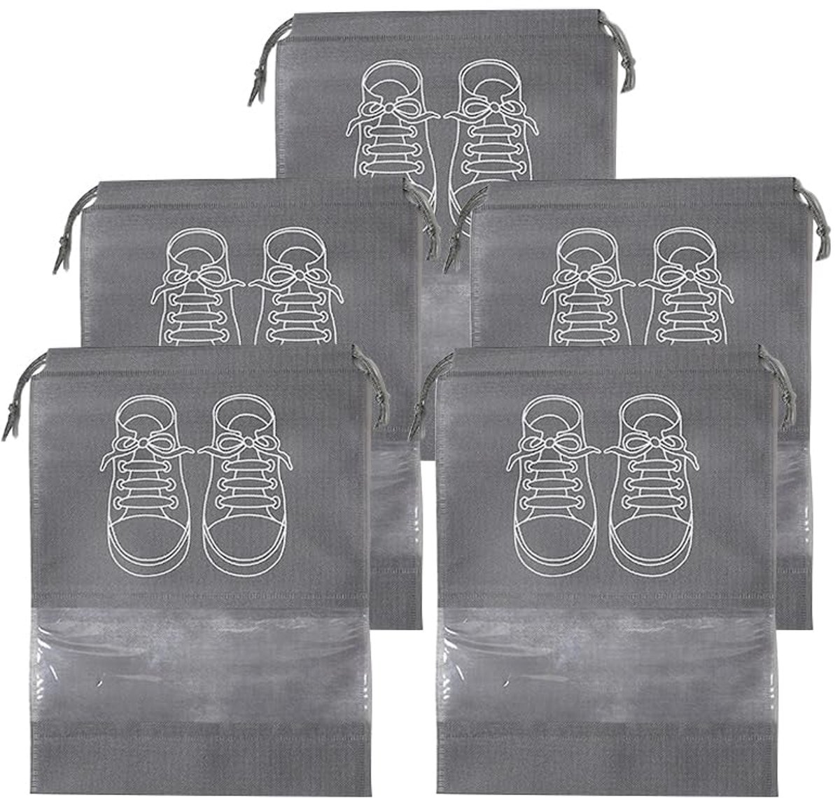 Shoe Bags - 5 Pieces - Shoe Bag - Travel and Storage Bag - Water-Repellent - Travel Organizer - Gray (43.5*32cm) - Image 1