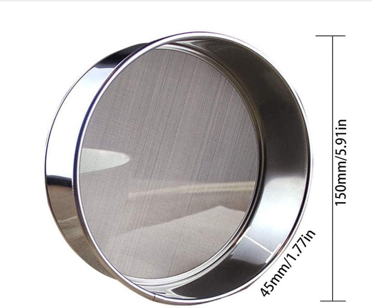 Stainless Steel Flour Sieve - Fine Sieve - Suitable for Flour, Rice, Grains - 15*4.5cm - 60 Mesh Fine Sieve - Baking Tools - Round Flour Sieve - Image 5