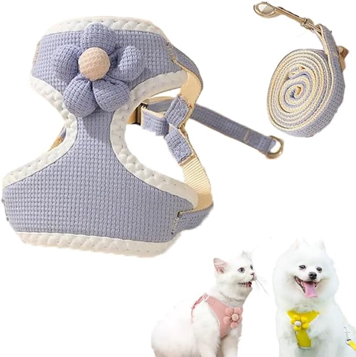 Dog Harness - Dog Harness - Dog Harness for Small Dogs - Anti-Pull Harness - Y-Shaped Harness - Pet Harness - Cat Escape Harness - Adjustable Harness for Small and Medium Dogs (Blue, Size M) - Image 1
