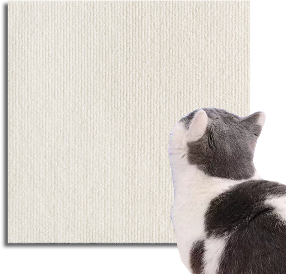 Premium Cat Scratching Mat - Couch Cushions - Strong adhesion, for ultimate fun for your cat - Protects your furniture, lets your cat have fun (Dimensions: 30x30 cm, Off-white, Pack of 2) - Image 1