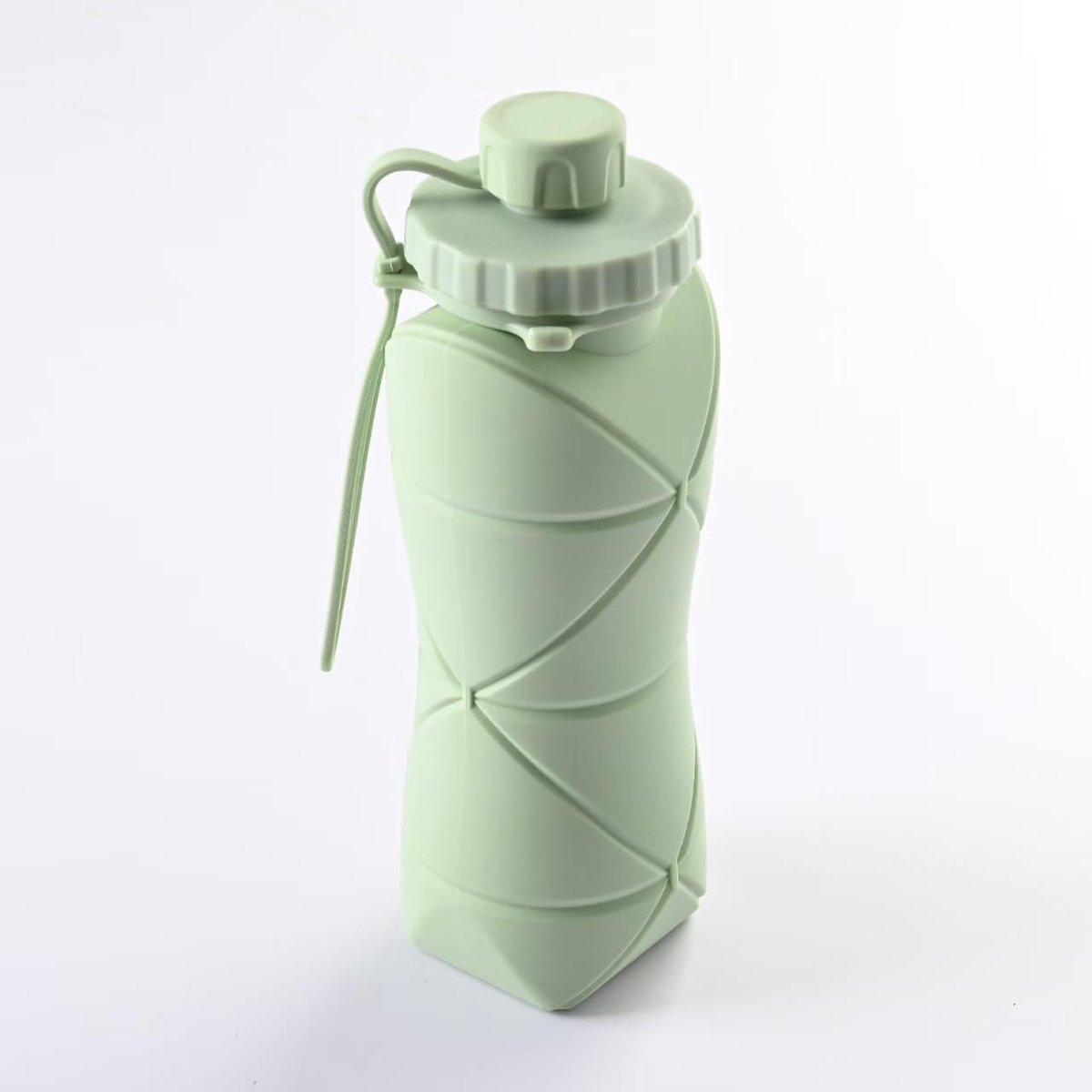 Water Bottle - Collapsible Water Bottle - Silicone Water Bottle - 600ml - Heat Resistant, Drop Resistant - Essential for Outdoor Travel (Green) - Image 1