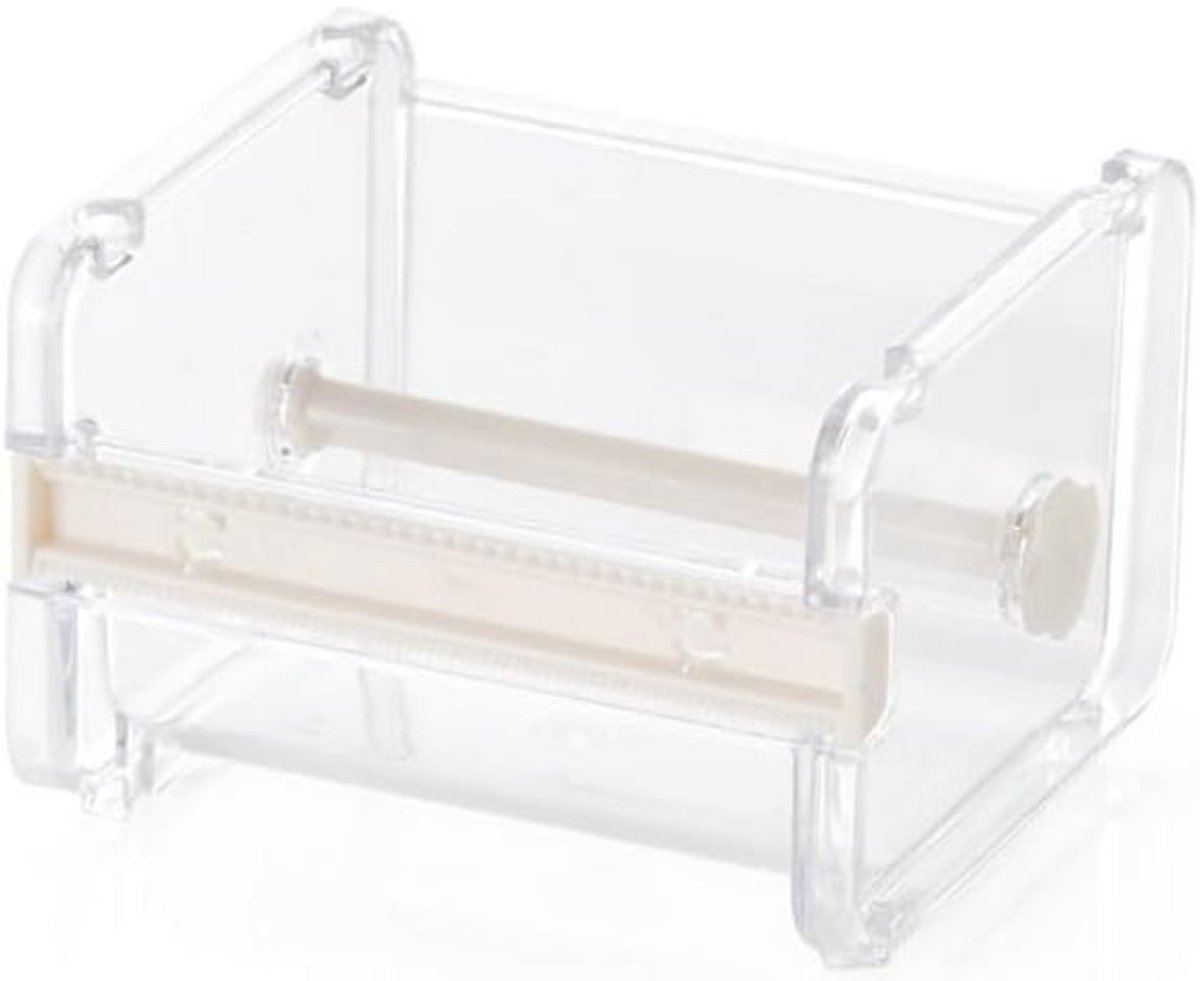Transparent, visible packaging tape dispenser - holder for cutting tape - organizer, holder for desk and office tape - holder for self-adhesive roll tape dispenser - storage tape, cutting tape - adhesives and fasteners - Image 1