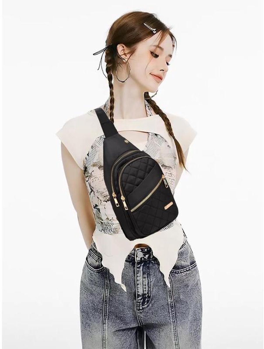 Unisex Shoulder Bag - 5 Storage Pockets & Cable Grommet - Women's Crossbody Bag - Men's Crossbody Bag - Crossbody Bags - Sling Bag - Adjustable Carrying Style (Cross/Shoulder/Chest) - Blue - Image 2