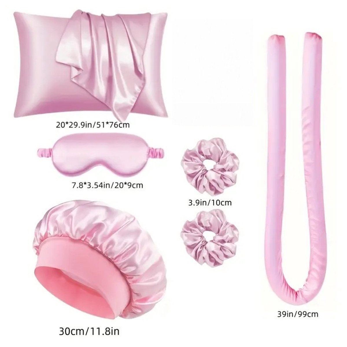 Set of 6 - Heat-Free Curling Iron - Curling Set for Home Use (Pink) - Image 7