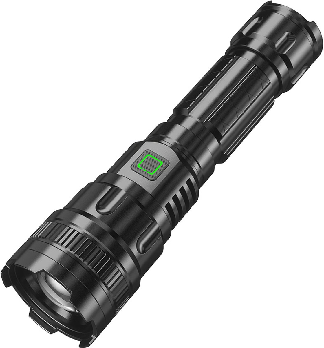 LED Flashlight - With Zoom Function & Waterproof - LED Flashlight - With Zoom Function & Waterproof - Battery-Powered Flashlight - USB Rechargeable - Long Battery Life - 3 Light Modes (Strong / Low / Flash)USB Rechargeable - Long Battery Life - 3 Light Mo - Image 1