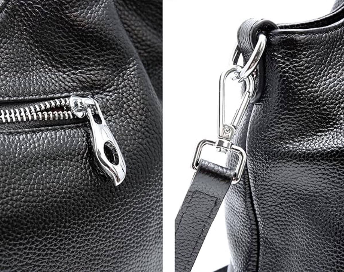 Women's Shoulder Bag - Vintage Handbag - Vintage Handbag with Multiple Compartments - Everyday | Travel Bag - Versatile - Large Capacity - Commuter Bag - Tote Bag - Shoulder/Crossbody Bag - Black - Image 3