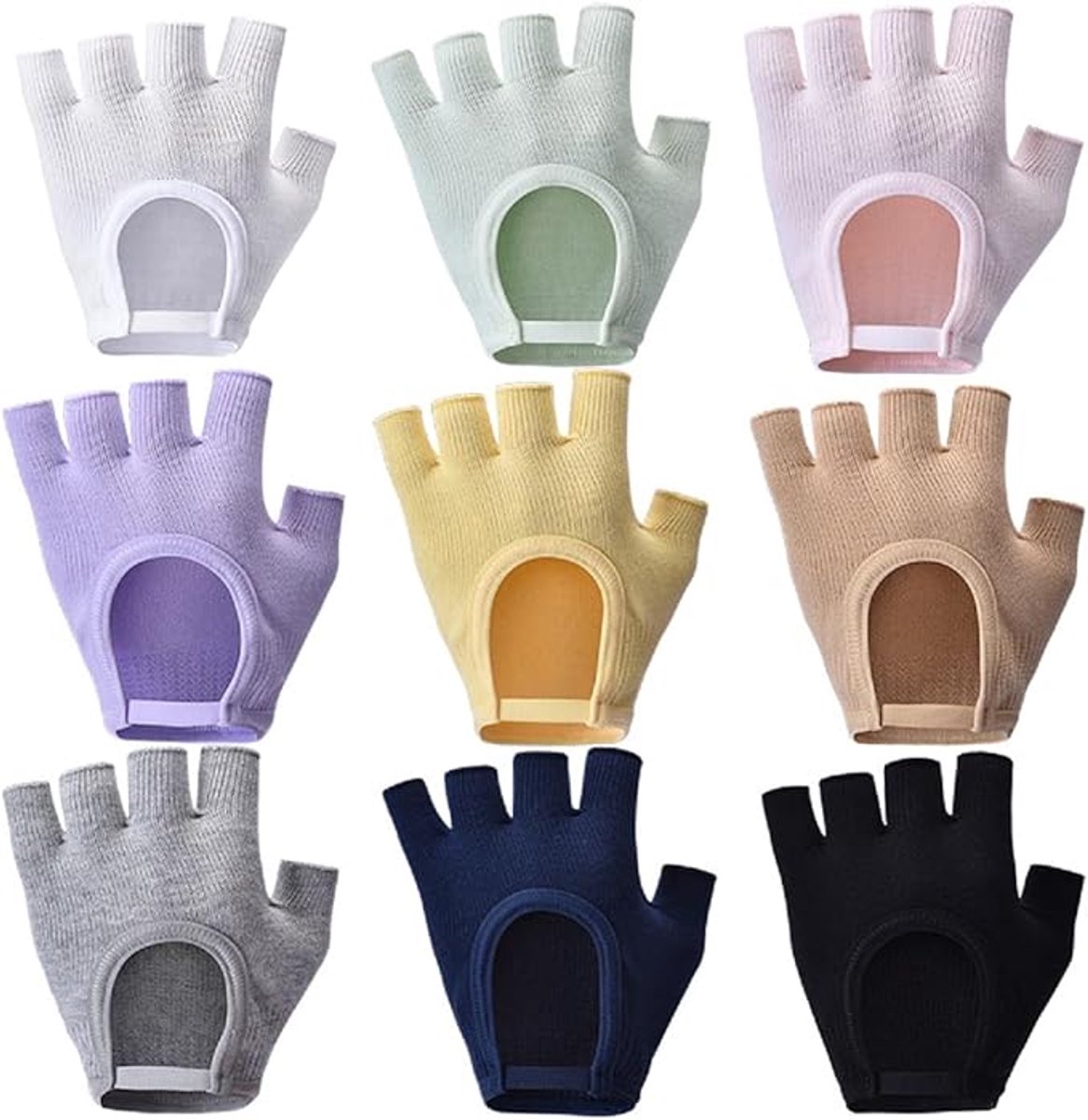 Gloves - Sports Gloves - Yoga Gloves - Fingerless Gloves - Non-slip Gloves - Unisex - Suitable for Gym and Home Workouts (White) - Image 2