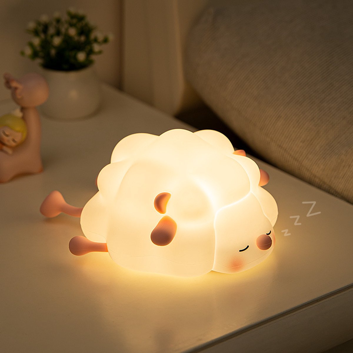 Night Light for Children - Night Light for Babies - Night Light for the Nursery - Chitchat Light - Sheep Night Light - Night Light for Adults - Timer - LED Dimmer - Child-Friendly - Image 1
