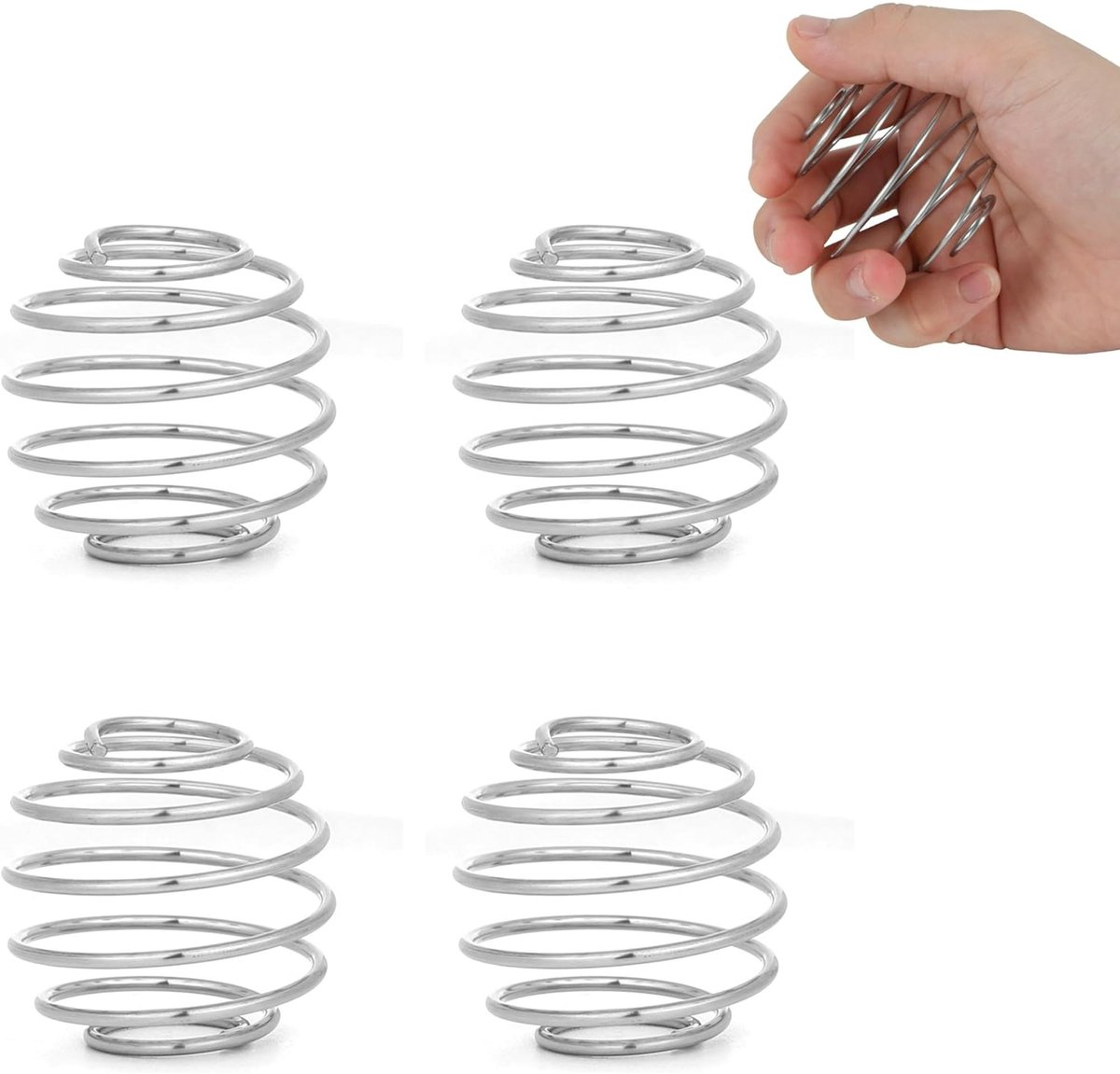 Large Smoothie Balls - Perfect for Protein Shakes, Milkshakes, and Salad Dressings - 304 Stainless Steel Smoothie Balls - Replacement Blender Balls - Pack of 4, 2.1 Inches - Image 1