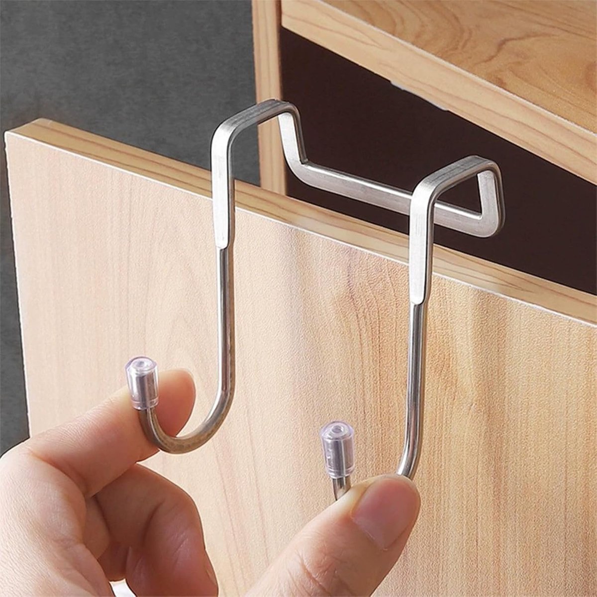 3-pack - Stainless steel - S-hooks - Clothes hangers with double hooks - Suitable for kitchens, bathrooms, dormitories - For hanging coats, towels and clothes (silver) - Image 1