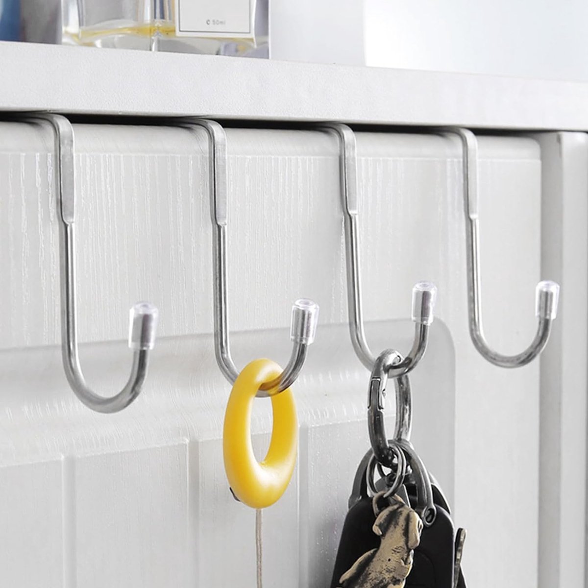 3-pack - Stainless steel - S-hooks - Clothes hangers with double hooks - Suitable for kitchens, bathrooms, dormitories - For hanging coats, towels and clothes (silver) - Image 3