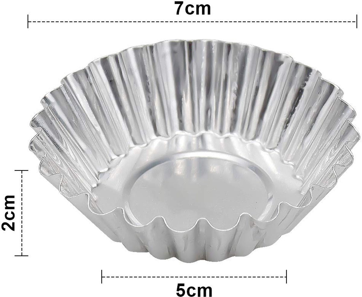 30-Piece Egg Pie Molds - Steel Baking Molds - Muffin Molds - Cupcake Molds - Pudding Molds - Desserts - Ice Cream - Non-Stick and Reusable - Silver - Image 3