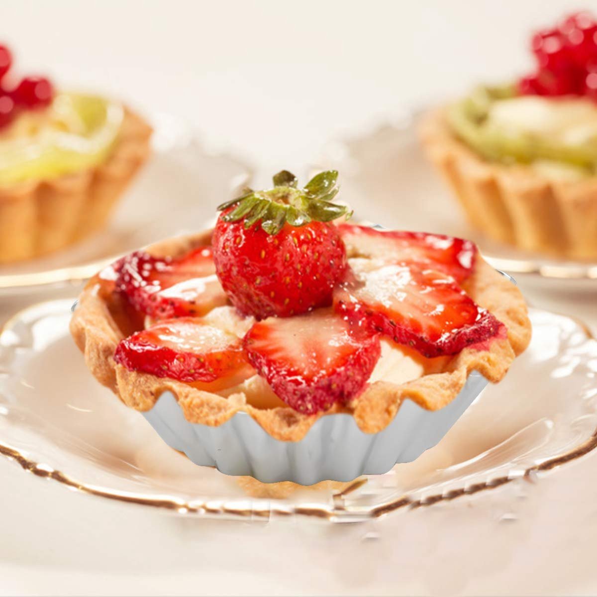 30-Piece Egg Pie Molds - Steel Baking Molds - Muffin Molds - Cupcake Molds - Pudding Molds - Desserts - Ice Cream - Non-Stick and Reusable - Silver - Image 5