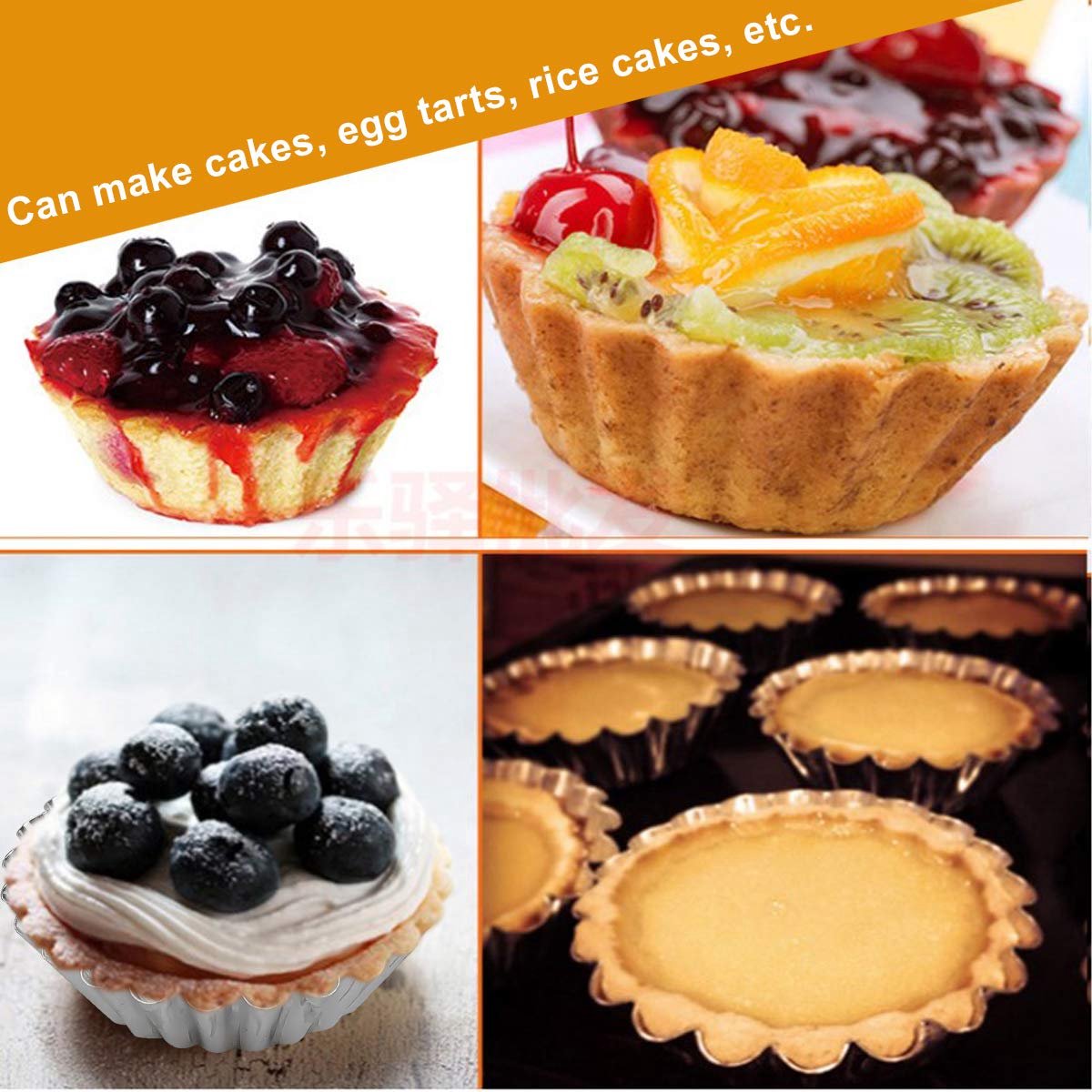 30-Piece Egg Pie Molds - Steel Baking Molds - Muffin Molds - Cupcake Molds - Pudding Molds - Desserts - Ice Cream - Non-Stick and Reusable - Silver - Image 6