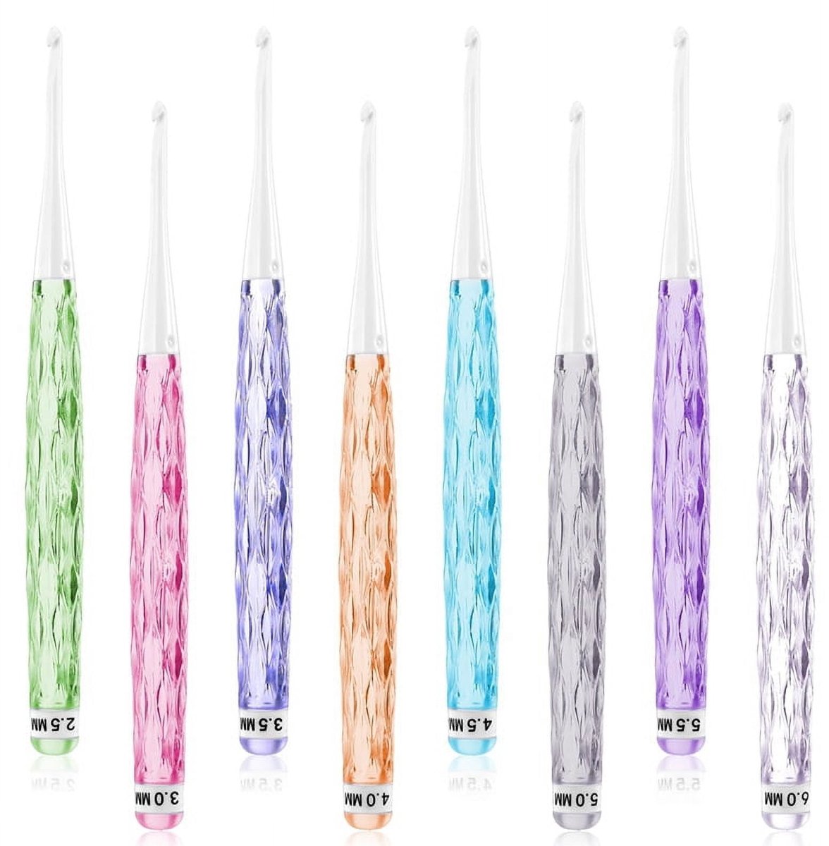 8-piece crochet hook set - crochet hook set with straight shaft - non-slip crochet hook grip - ergonomic knitting needles - Image 1