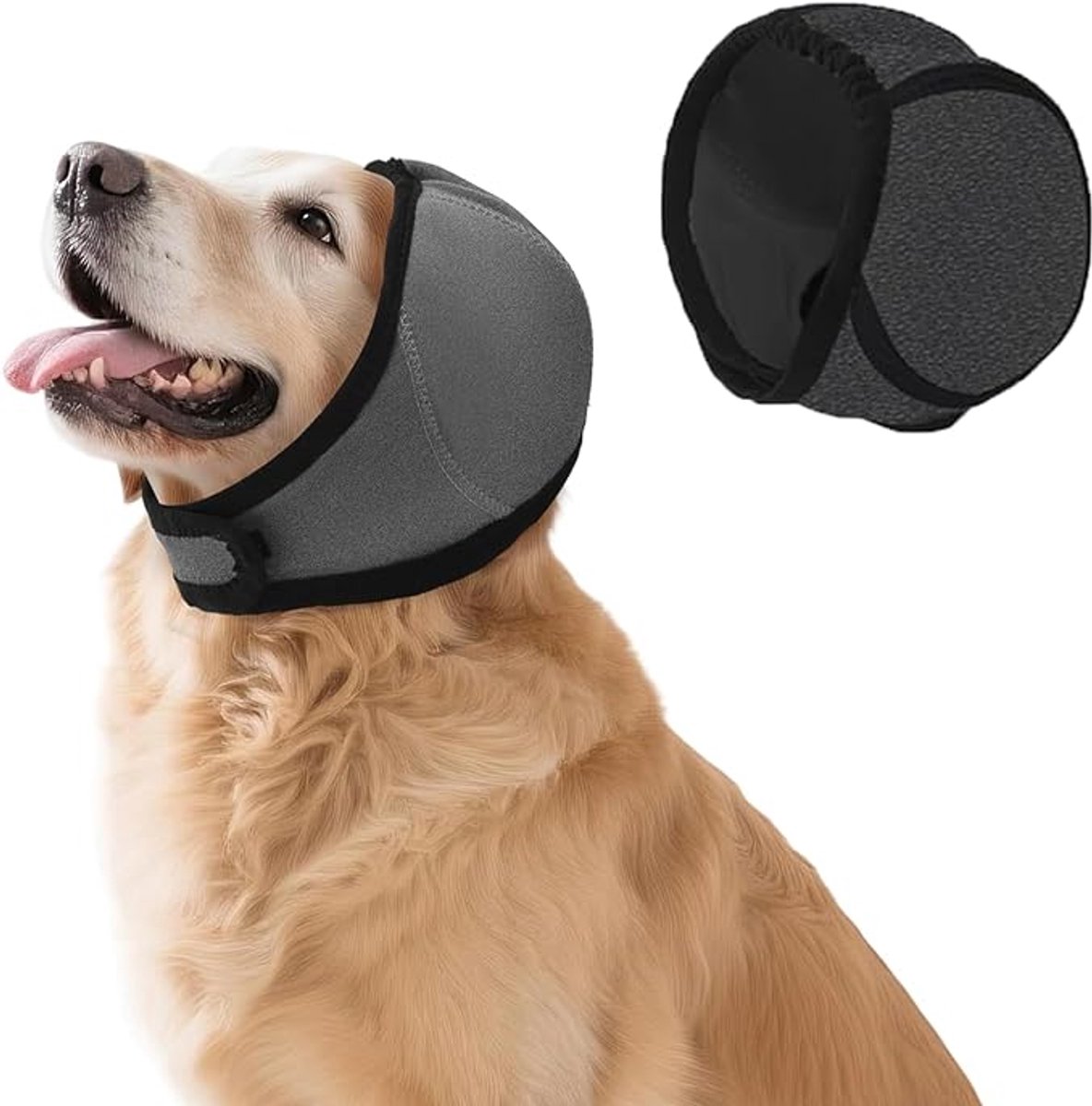 Dog Earmuffs - Dog Earmuffs - Noise-dampening Earmuffs - Comfortable Headband - Shockproof - Lightning Protection - Waterproof - L - Image 1