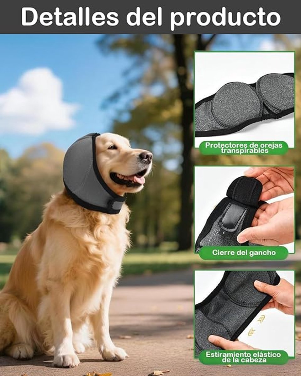 Dog Earmuffs - Dog Earmuffs - Noise-dampening Earmuffs - Comfortable Headband - Shockproof - Lightning Protection - Waterproof - L - Image 2