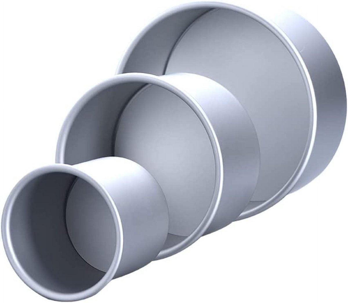 Set of 3 round cake tins, 10 cm deep - Includes cake tins with a diameter of 10 cm, 15 cm and 20 cm - Removable base - Suitable for baking - Healthy, sustainable and easy to clean - Image 1