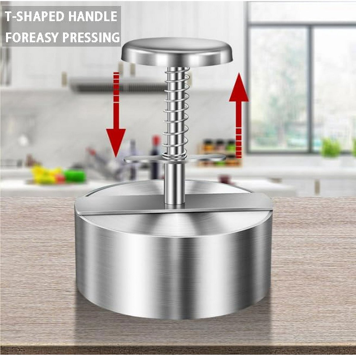 Hamburger Press - Round Stainless Steel Non-Stick Hamburger Press - Patty Mold - Grilling Tool - Patty Mold - Image 3