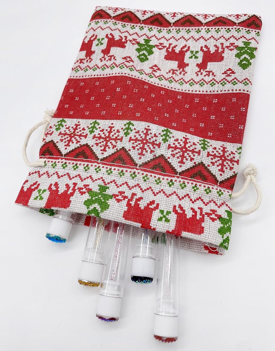 Christmas linen gift bags - 24 pieces - 10x14cm - Christmas decoration for indoors - Reusable - Christmas candy bags with drawstring - Suitable for gift bags for children's parties during the Christmas holidays - Image 5