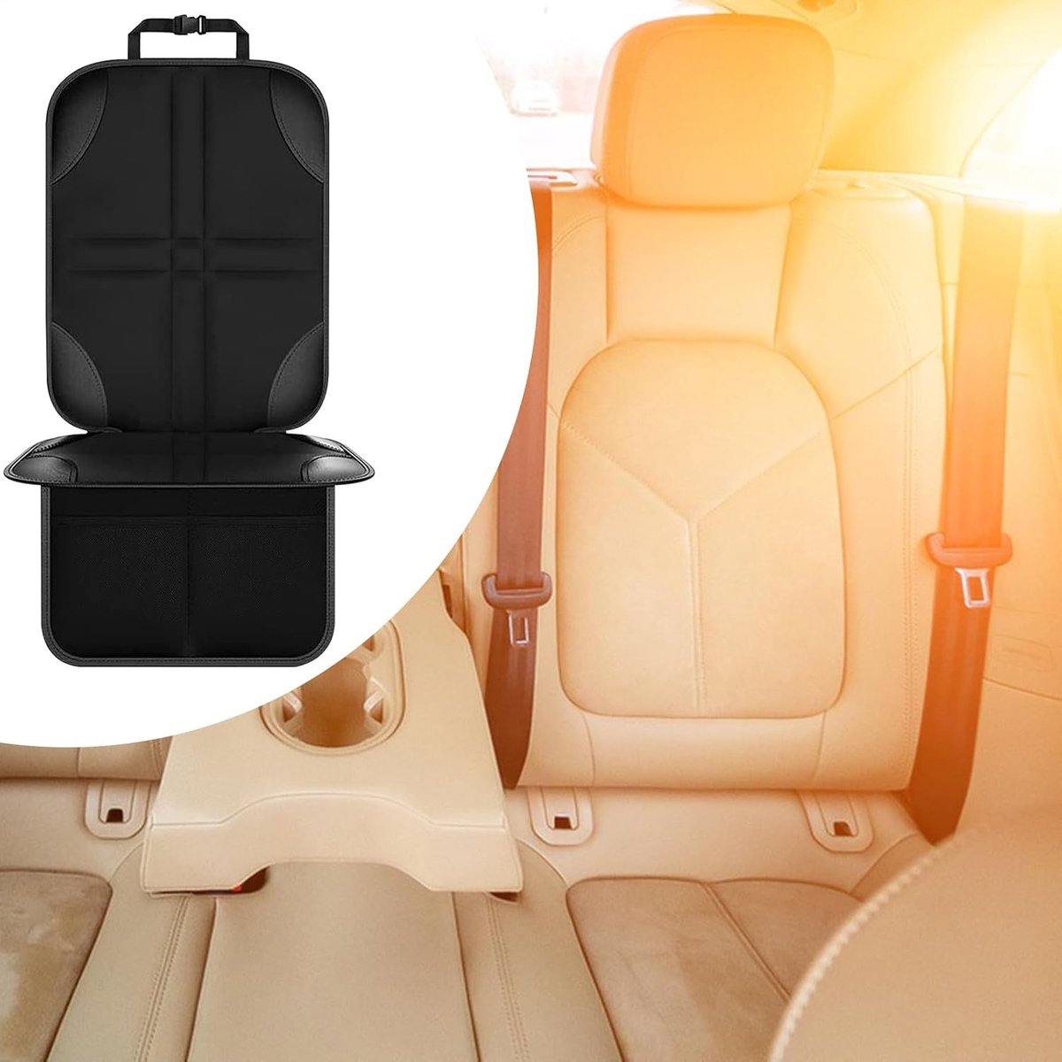 1 Car Seat Protector - Child Car Seat Cover - Car Interior Mat - Non-Slip Mat - Waterproof and Scratch-Resistant - Black - Image 4