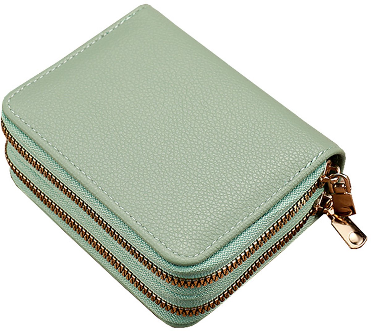 Women's Wallet - Small Women's Wallet - Light Green - Zipper Closure - Credit Card Holder - Card Holder - Bank Card Holder - Card Holder - Unisex - Image 1