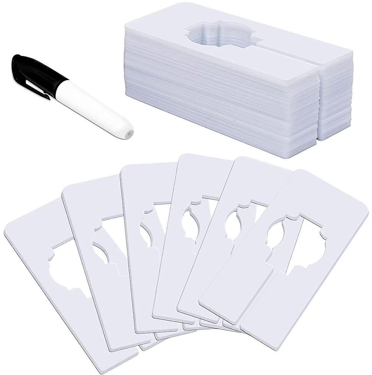 Wardrobe dividers - for hanging clothes - rectangular clothes dividers on racks - white wardrobe 40 pieces - Image 1