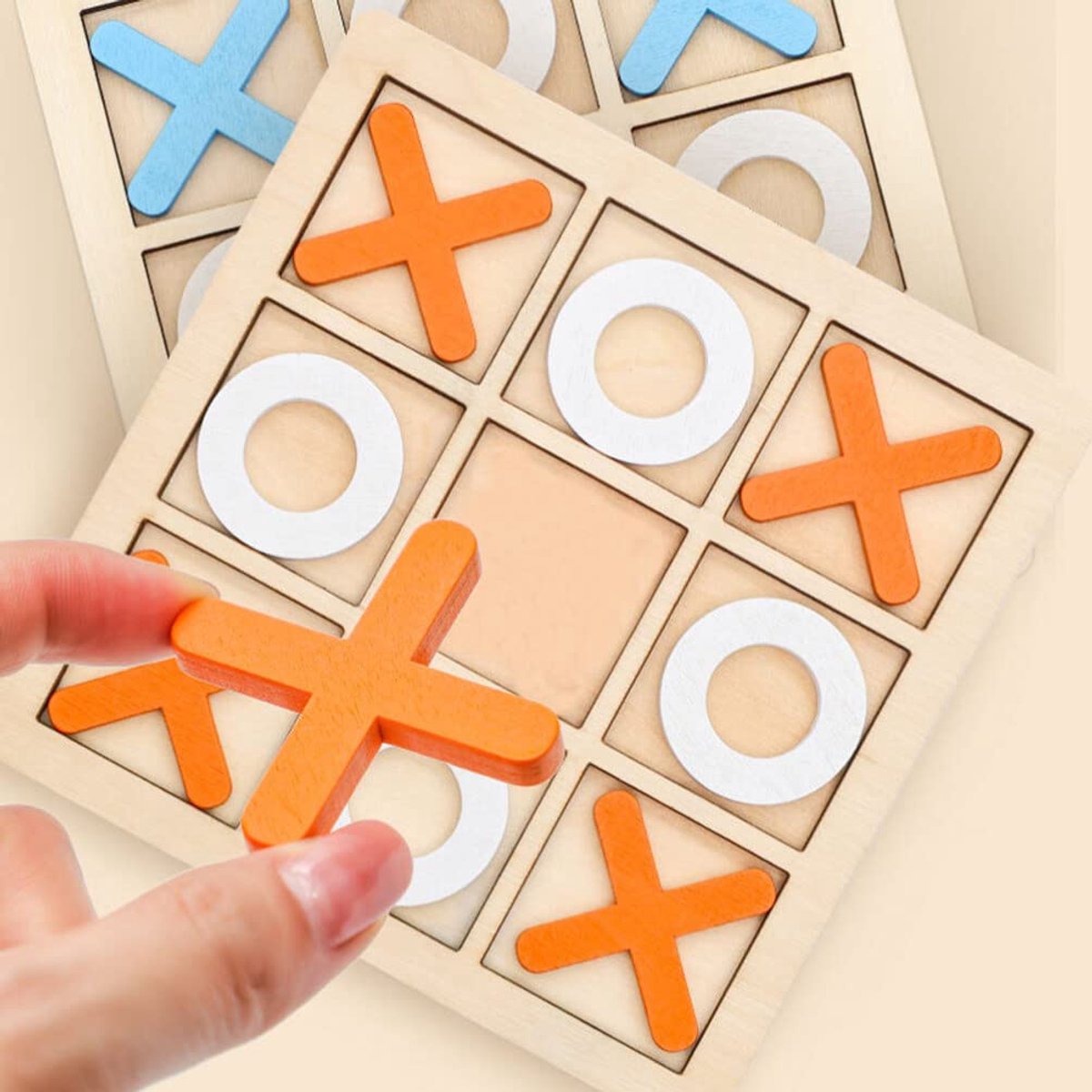 2 Sets Mini XO Chess Board Game Family Kids Puzzle Game Educational Toys - Wooden Board Game Table Toys - for Children Kids Day Birthday Party - Image 8