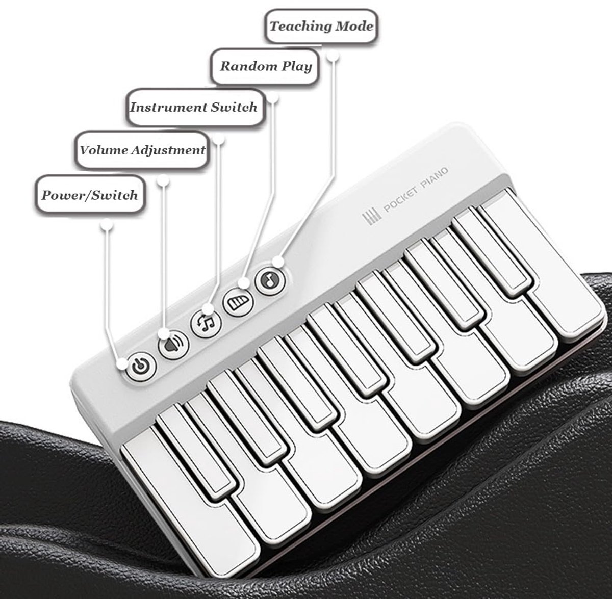 Mini Keyboard Piano - Piano for Kids - Toys for Children - Educational Toys - Portable Pocket Piano - Blue - Image 3
