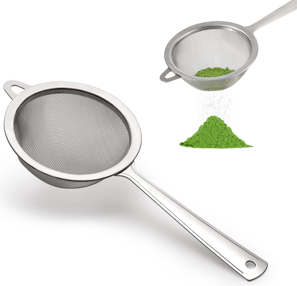 Matcha filter - 2 pieces - Tea filter - Stainless steel filter - Kitchen filter - Mini filter - Flour sieve - Baking sieve - Image 1