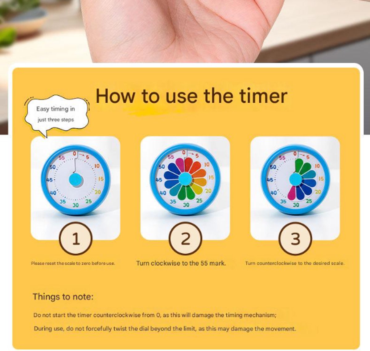 Kitchen Timer - Kitchen Timer - Timer - Digital Kitchen Timer - Child-Friendly Visual Mechanical Timer - Magnetic Sticker Timer - Puppy Pattern - Image 3
