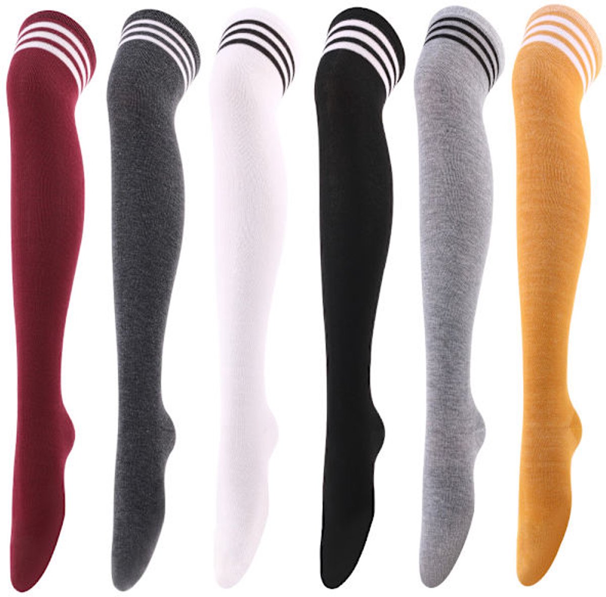 Knee Socks - 6-pack - Overknee Socks - Socks - Women's Overknee Socks - Girls' Boot Socks - Knee Socks - Casual Clothing - Cosplay - Christmas Gift - Birthday Gift - Image 1