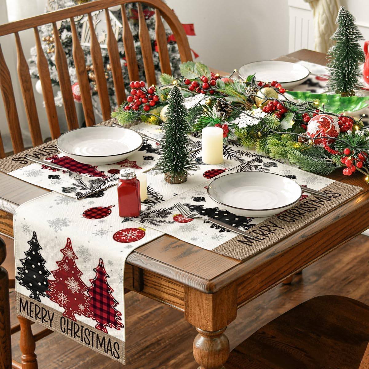Placemats - Set of 4 - Christmas placemats - Table mats - Coasters - Christmas decorative placemats - 46x31cm - Suitable for party decorations, kitchens and dining rooms - Image 6