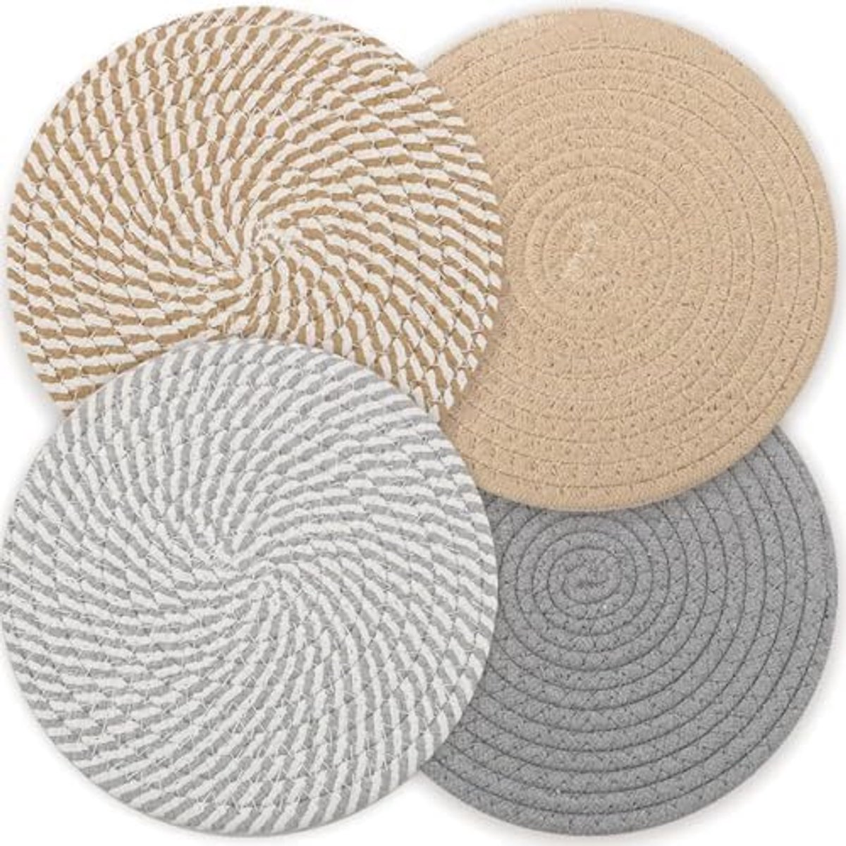 Placemats - Set of 4 - 20cm Placemats - Round Placemats - Heat Resistant Coasters - Washable - Suitable for kitchen tables and family dining rooms - Image 1