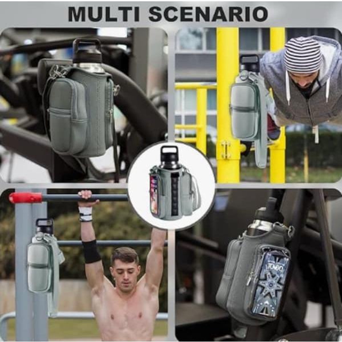 Magnetic Sports Bag with Adjustable Shoulder Strap - Includes Water Bottle Holder and Pocket - for Sports, Workouts, Travel & Work（Pink） - Image 4