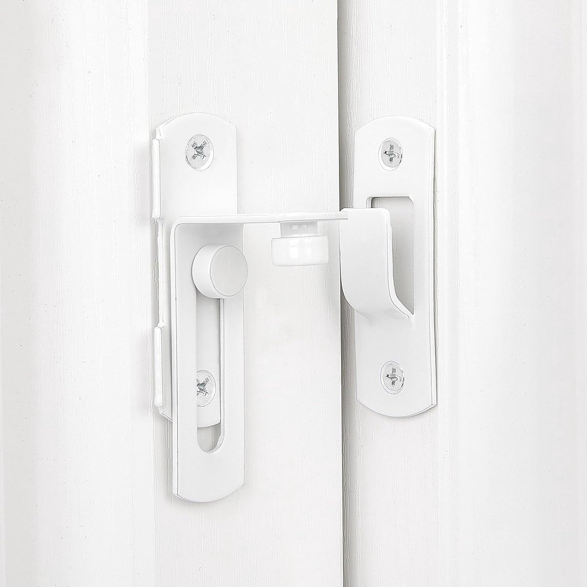 4-piece package - Sliding bolt - Stainless steel bolt - Safety lock (white) - Image 4