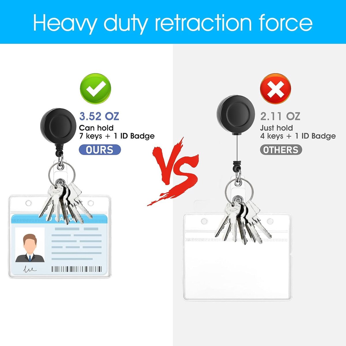 2-pack clear horizontal name labels - badge ID holders - clear ID holders soft - for nurses, doctors, teachers and offices - Image 3