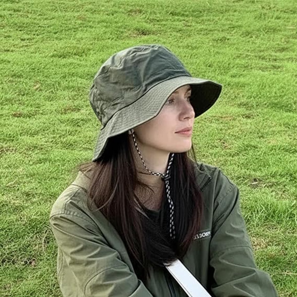 Hat - Sun Hat - Outdoor Jungle Hat - Foldable Bucket Hat - Rain Hat - Unisex - With Removable Chin Strap - 2-Piece (Black + Green) - Image 3
