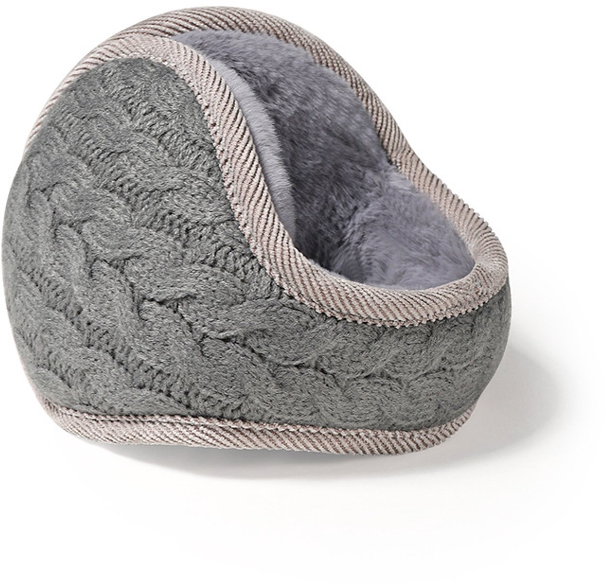 Earmuffs - Fleece Earmuffs - Knitted Earmuffs - Earmuffs for Adults - Warm Earmuffs - Warm Winter Earmuffs - Foldable - Unisex, Suitable for Outdoor Activities (Gray) - Image 1
