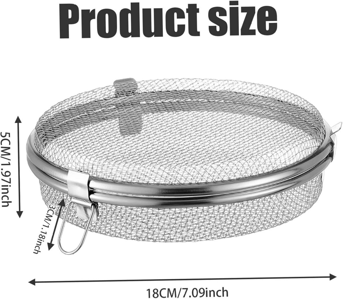 Dishwasher Basket for Small Items - Stainless Steel with 3 Buckles - Dishwasher Basket with Fine Mesh - Odorless - Round Shape - Scratch Resistant - Dishwasher Basket - Image 2