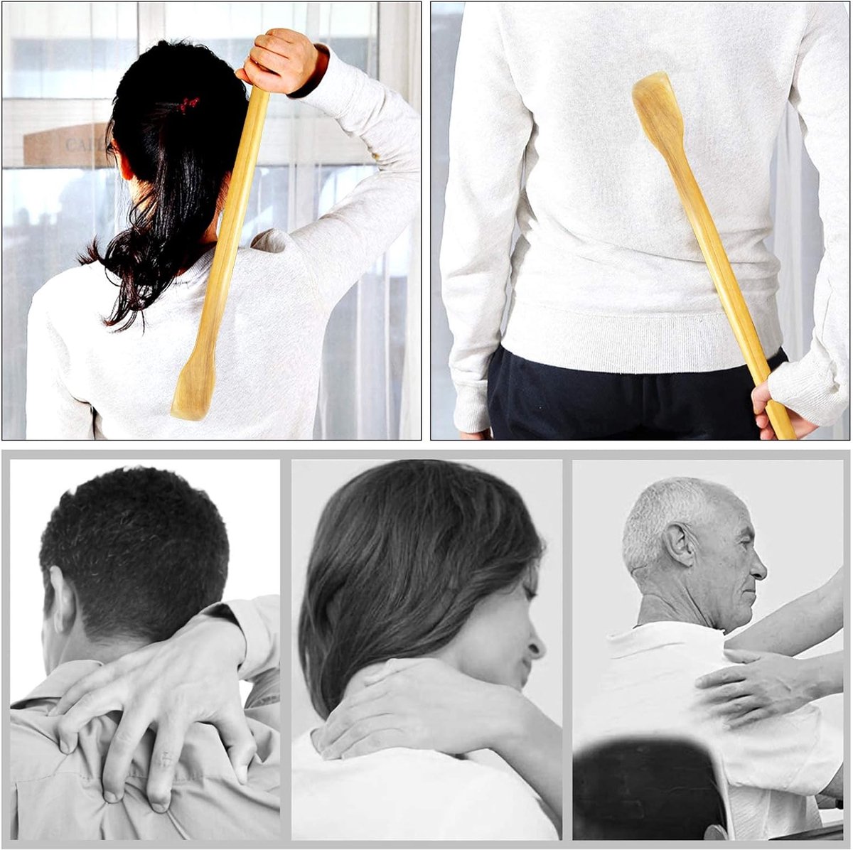 Wooden Back Massager - Manual Back Massager - For Body Relaxation - Relief of Discomfort and Itching (1 Piece) - Image 2