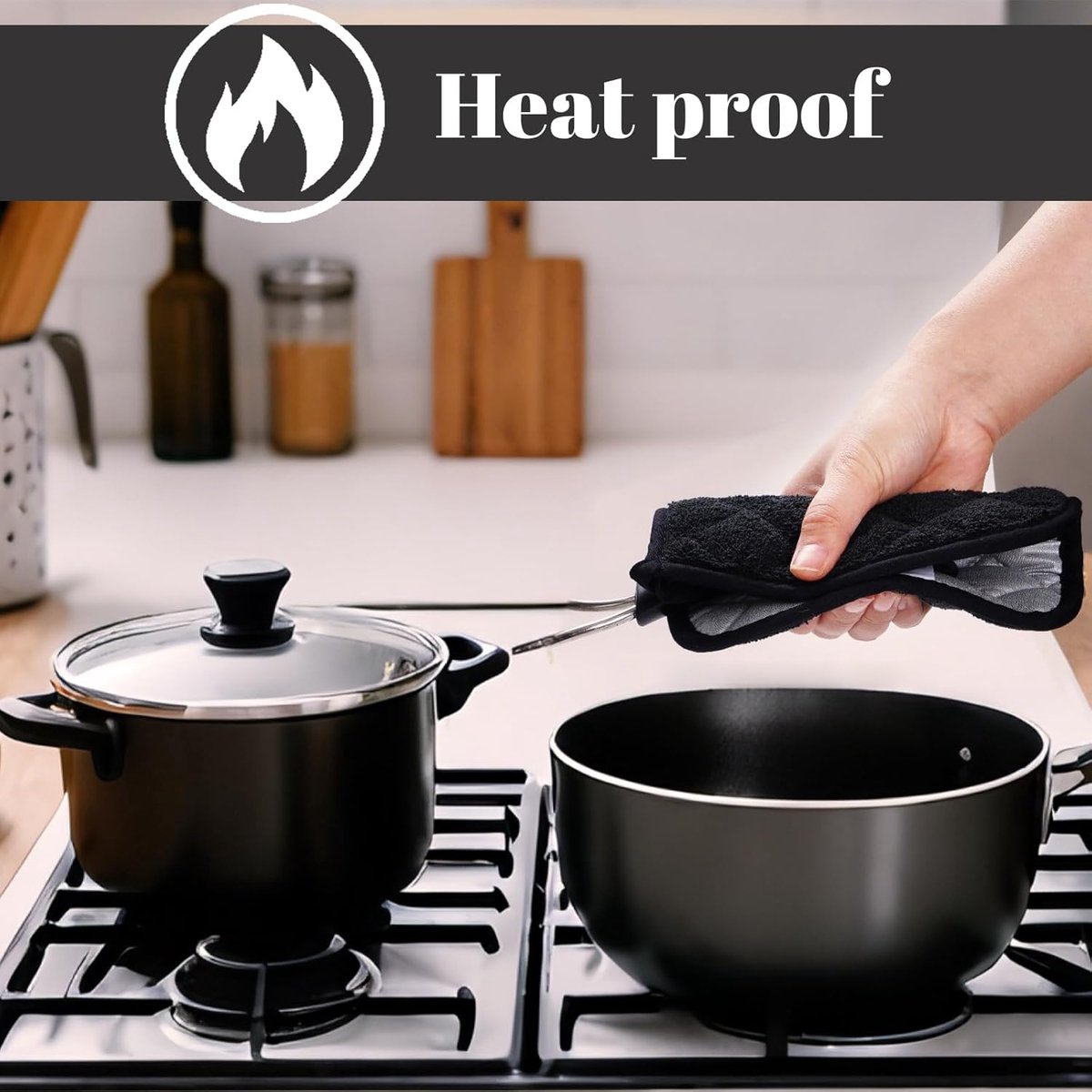 Set of 2 heat insulation mats - thickened - heat insulation mat - anti-scalding - microwave gloves - silver cloth - pot holder - Image 3