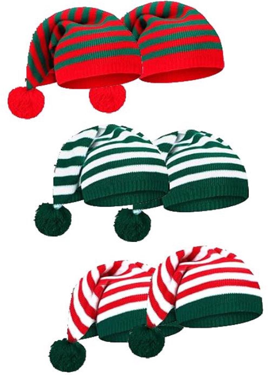 Hats - 6 pieces - Santa hats - Three styles of Santa hats - One size - Unisex - Christmas accessories/decorations - Image 1