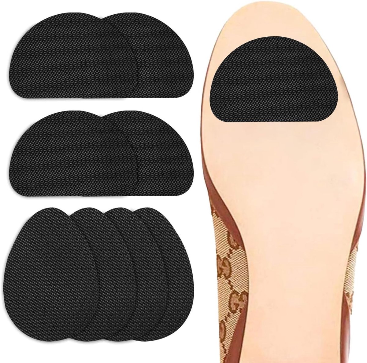 4 pairs of non-slip insoles - non-slip rubber insoles for soles - self-adhesive insoles - unisex insoles - noise-reducing sole pads - Image 1