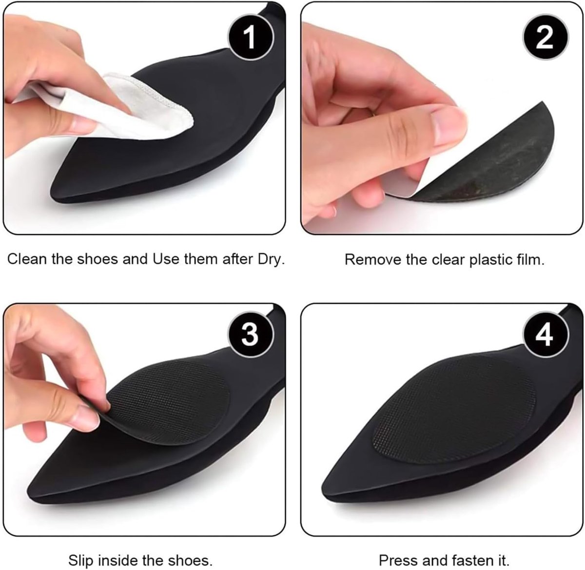 4 pairs of non-slip insoles - non-slip rubber insoles for soles - self-adhesive insoles - unisex insoles - noise-reducing sole pads - Image 6